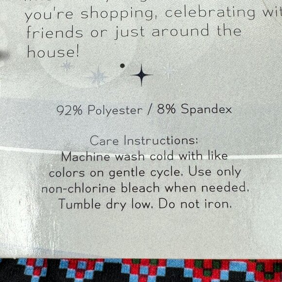 Holiday Festive WLeggings Fleece Lined L/XL Polyester Spandex Cozy Christmas Des - Picture 6 of 8